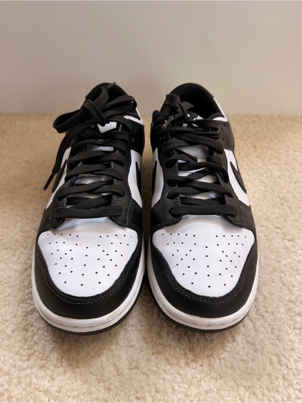 Nike White/Black Dunk Low Retro Sneakers